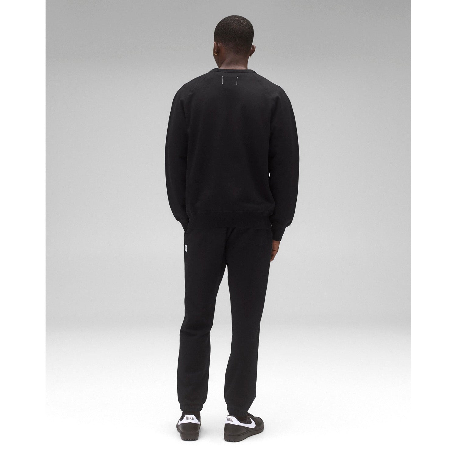 Reigning Champ Men Midweight Terry Arch Logo Crewneck Black White RC-3439-BLW - SWEATERS - Canada