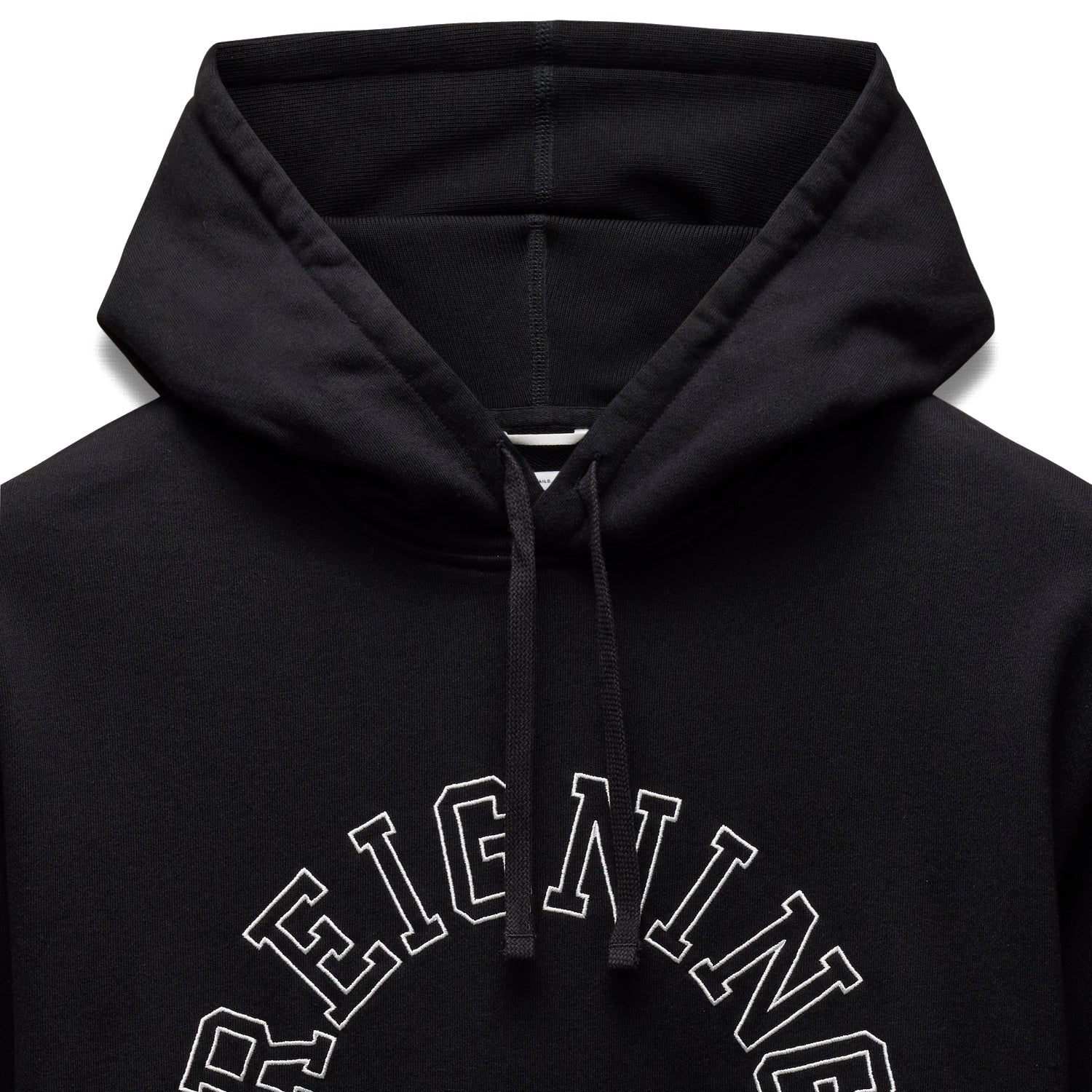 Reigning Champ Men Midweight Terry Arch Logo Hoodie Black White RC-3438-BLW - SWEATERS - Canada