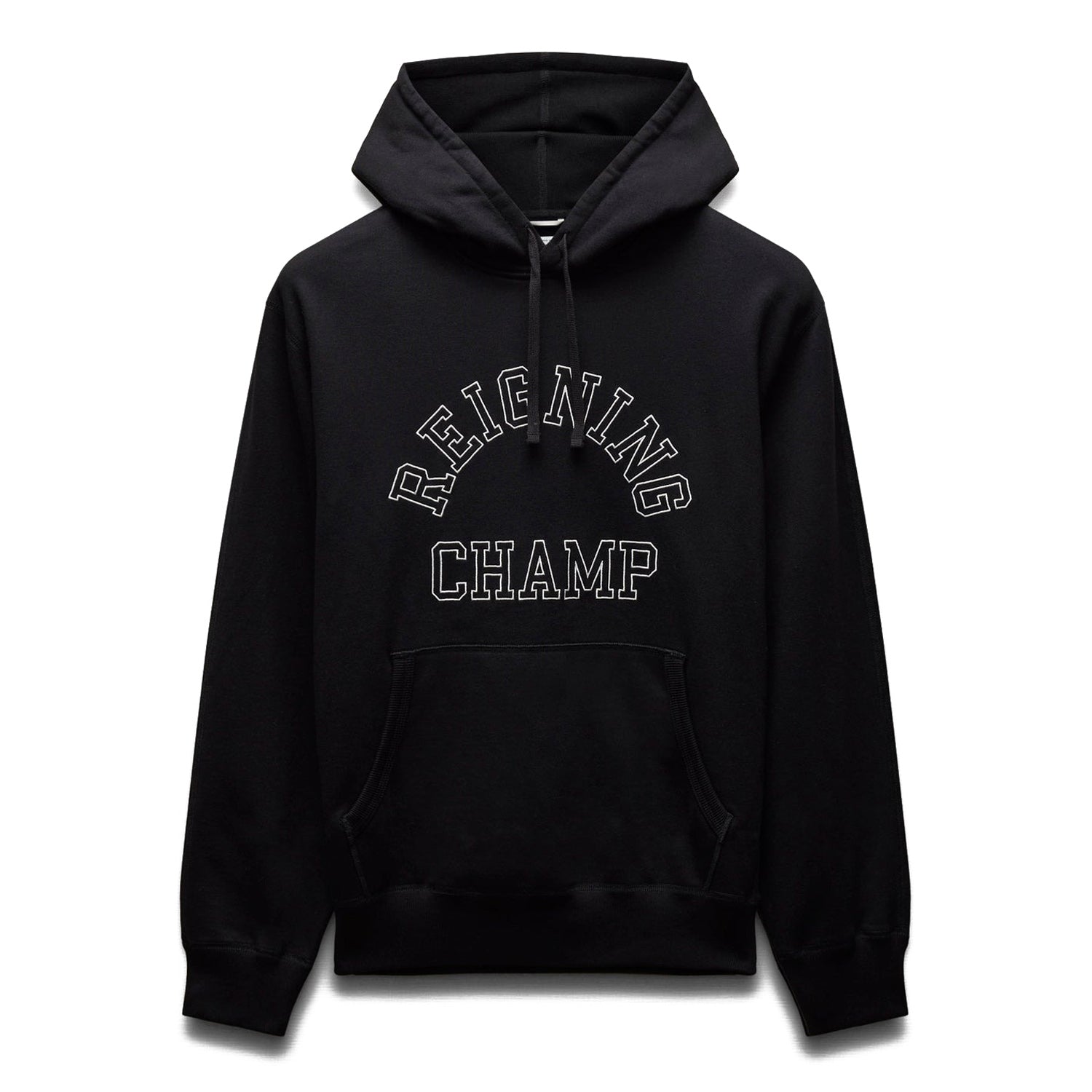 Reigning Champ Men Midweight Terry Arch Logo Hoodie Black White RC-3438-BLW - SWEATERS - Canada