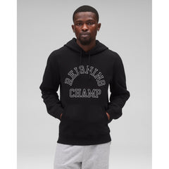 Reigning Champ Men Midweight Terry Arch Logo Hoodie Black White RC-3438-BLW - SWEATERS - Canada