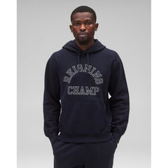 Reigning Champ Men Midweight Terry Arch Logo Hoodie Navy White RC-3438-NAW - SWEATERS - Canada