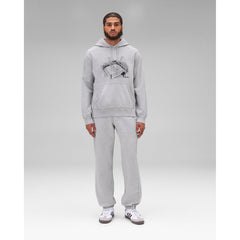 Reigning Champ Men Midweight Terry Lines Hoodie Heather Grey Black RC-3304-HGB - SWEATERS - Canada