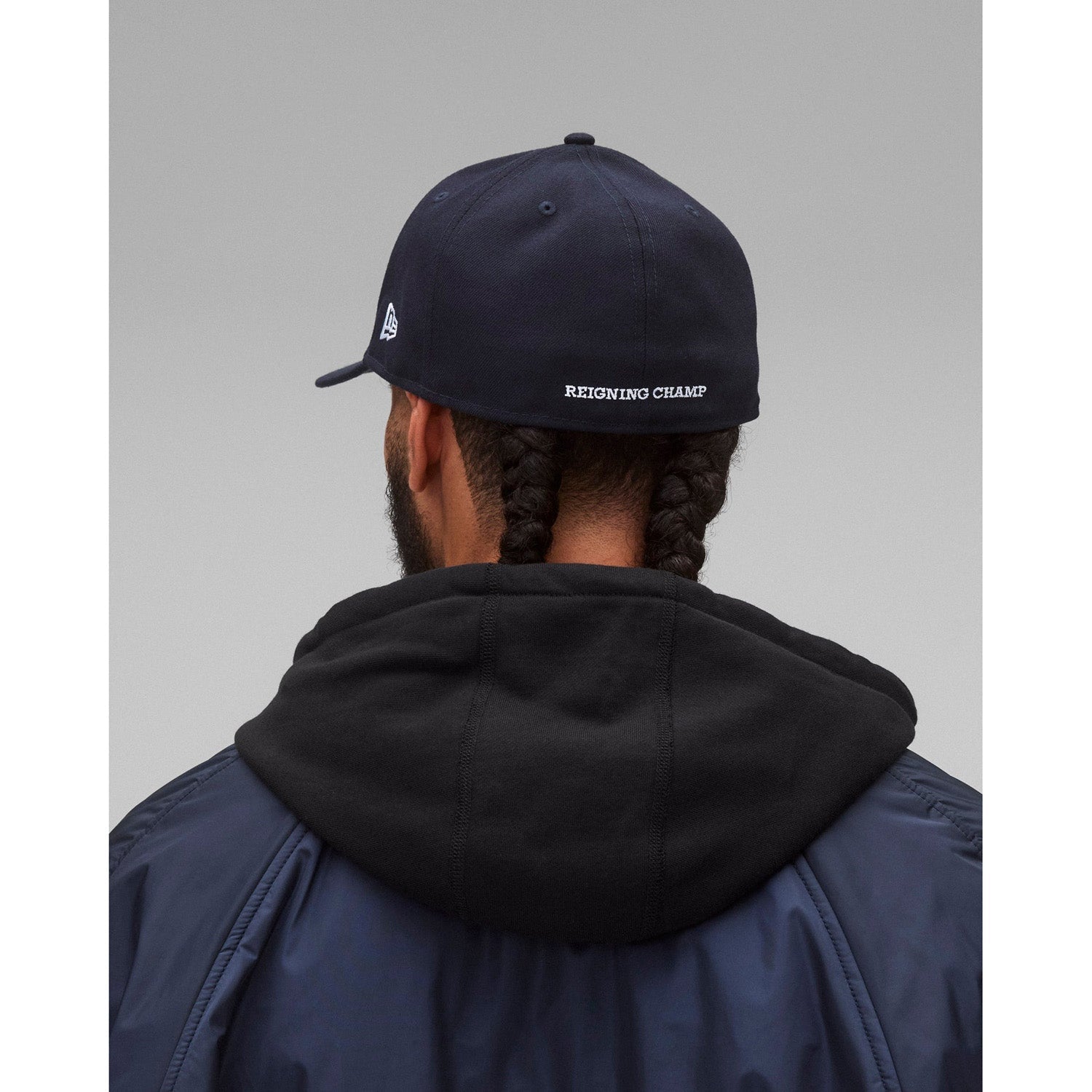 Reigning Champ Men Woven New Era Low Pro 59Fifty Monogram Cap Navy White - HEADWEAR - Canada