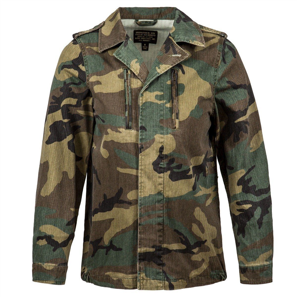 OUTERWEAR - ALPHA INDUSTRIES WOMEN W F-2 FRENCH FIELD COAT WOODLAND CAMO JACKET WJF48003C1-961