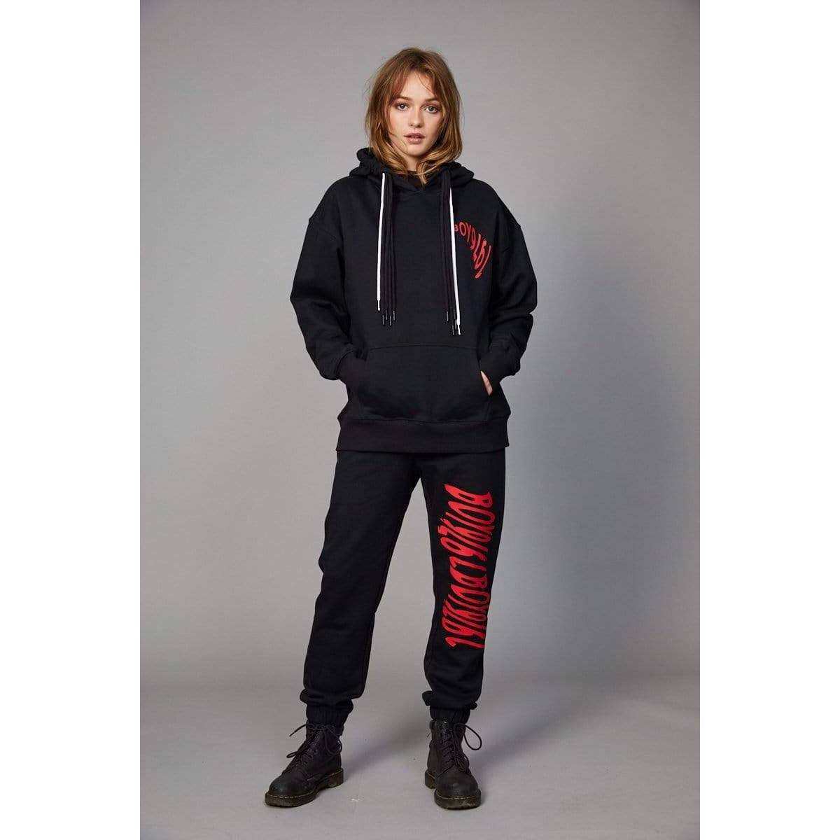 SWEATERS - Boy London Boy 1976 Wave Print Hood Black Women BOYL1976WPH-BLK