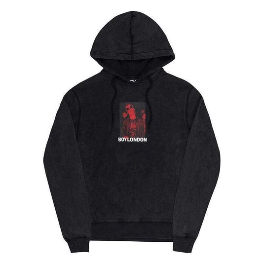 SWEATERS - Boy London Photoprint Patch Hood Washed Black Men BOYLPH019-BLK