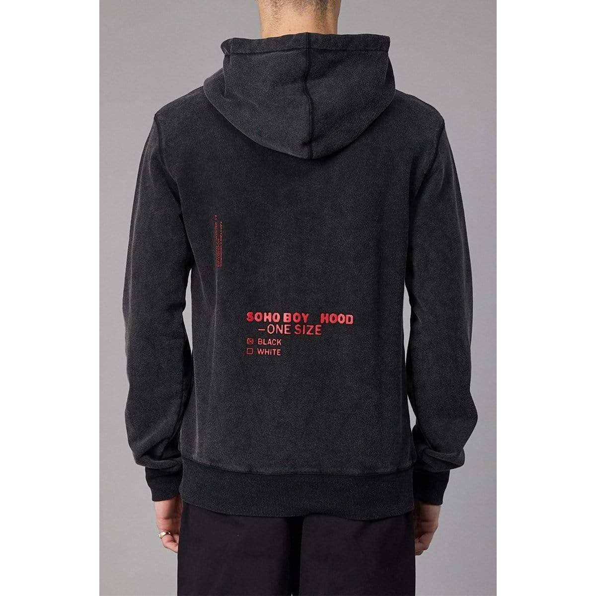 SWEATERS - Boy London Photoprint Patch Hood Washed Black Men BOYLPH019-BLK