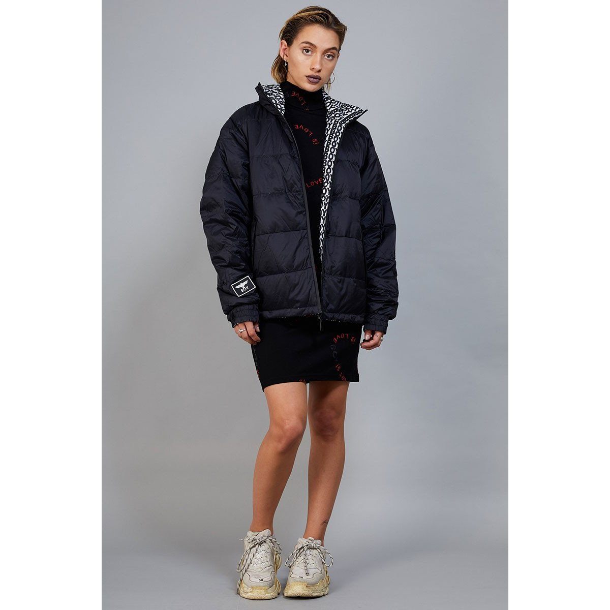 OUTERWEAR - Boy London Boy Stripe Eagle Down Reversible Jacket BOYL201810-BLK