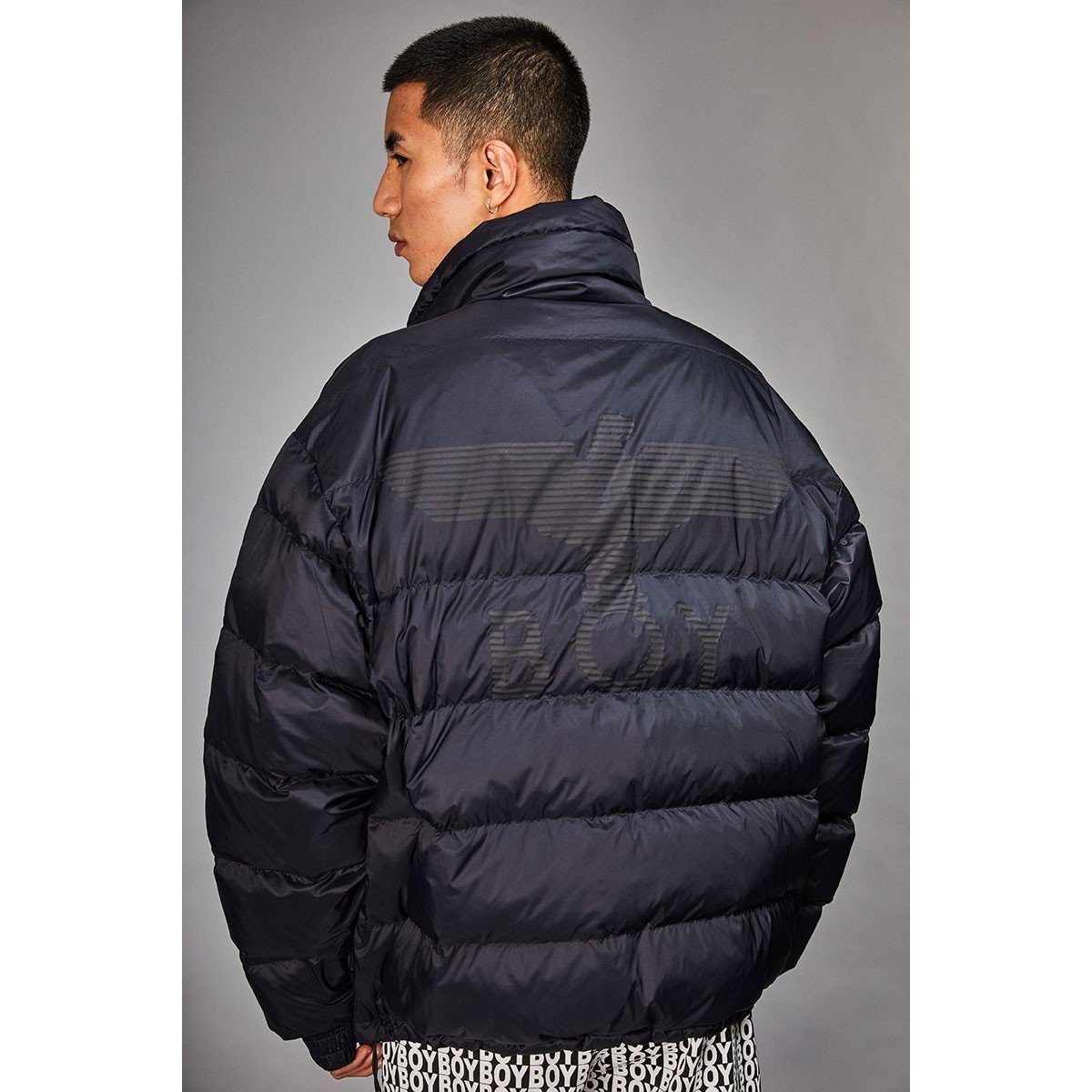 OUTERWEAR - Boy London Boy Stripe Eagle Down Reversible Jacket BOYL201810-BLK