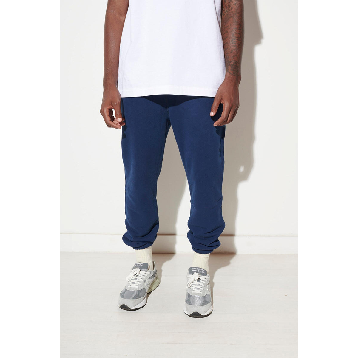 Bristol Studio Men Slim Sweatpant Navy - BOTTOMS - Canada