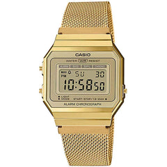 Casio A700 Vintage Digital Mesh Band Gold A700WMG-9A - ACCESSORIES - Solestop.com - Canada