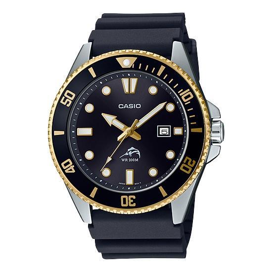 ACCESSORIES - Casio Analog Stainless Steel Bezel Black Gold MDV106G-1AV
