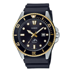 ACCESSORIES - Casio Analog Stainless Steel Bezel Black Gold MDV106G-1AV