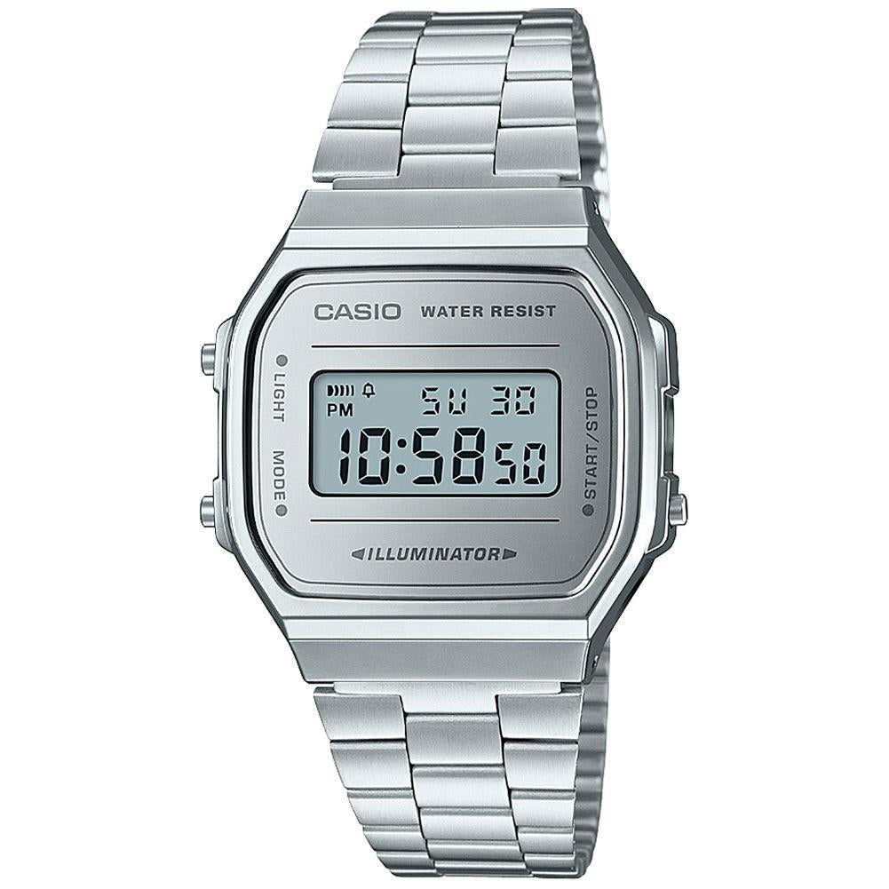 Casio Vintage Collection Silver White Digital Retro Watch A168WEM-7VT - ACCESSORIES - Solestop.com - Canada