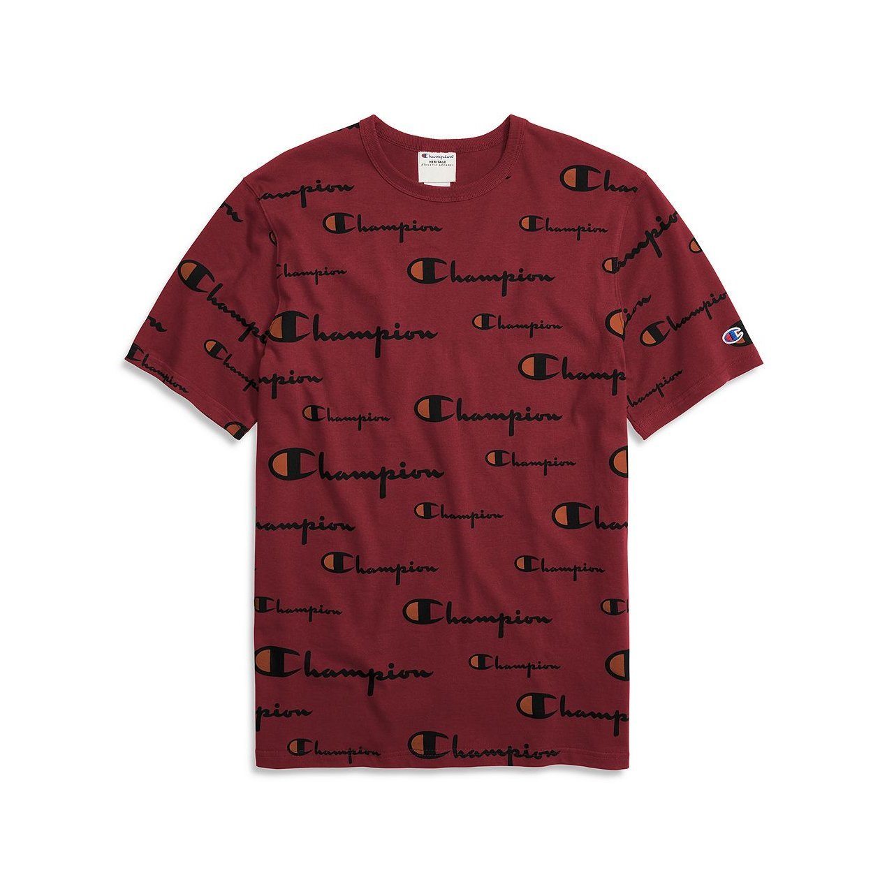 T-SHIRTS - Champion Heritage Short Sleeve Tee AOP Multi Scale Script Cherry Pie Men T1919S-8T+