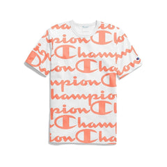 T-SHIRTS - Champion Heritage Tee Giant Chp Script White Papaya Men T1919S-ZNY