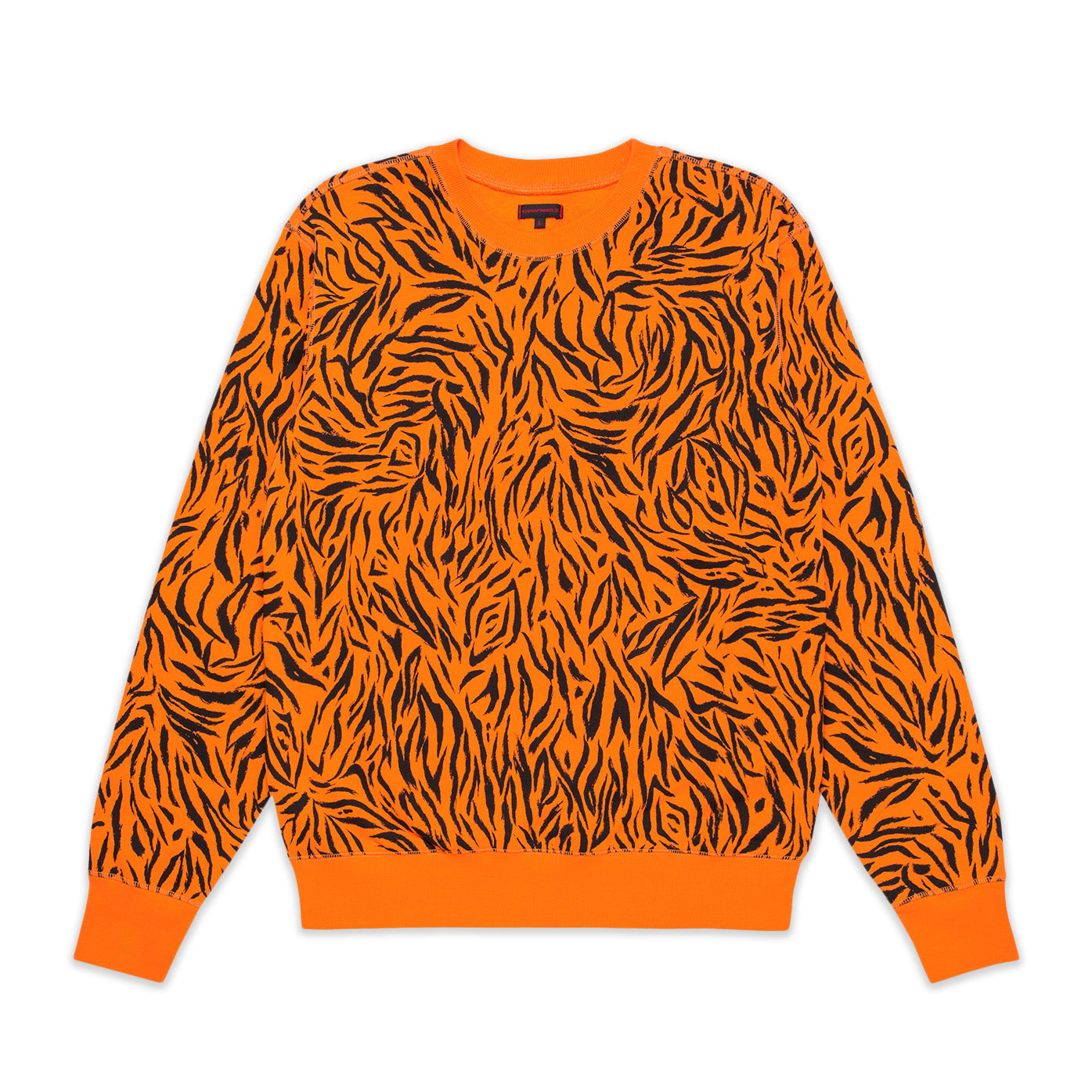 CLOT Men Tiger Stripe Sweatshirt Orange - SWEATERS - Canada
