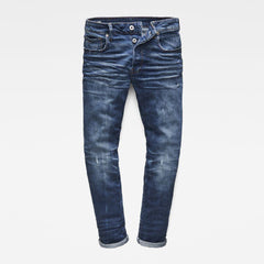 PANTS - G-STAR 3301 SLIM RL MEDIUM AGED SKEW STRETCH DENIM JEANS 51014-6555-071