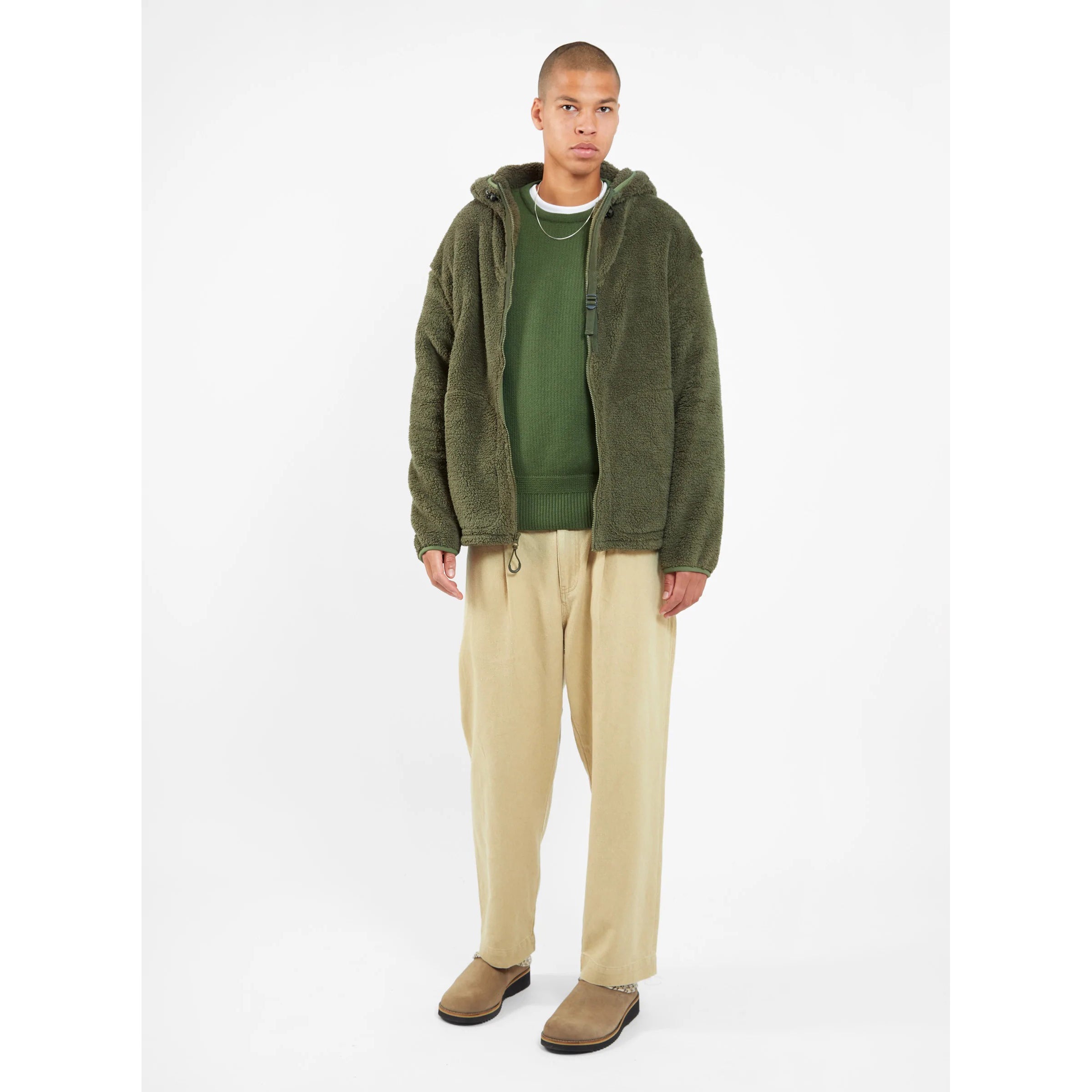 Decrease quantity for Garbstore Men Fleece Hoody Olive - SWEATERS - Canada