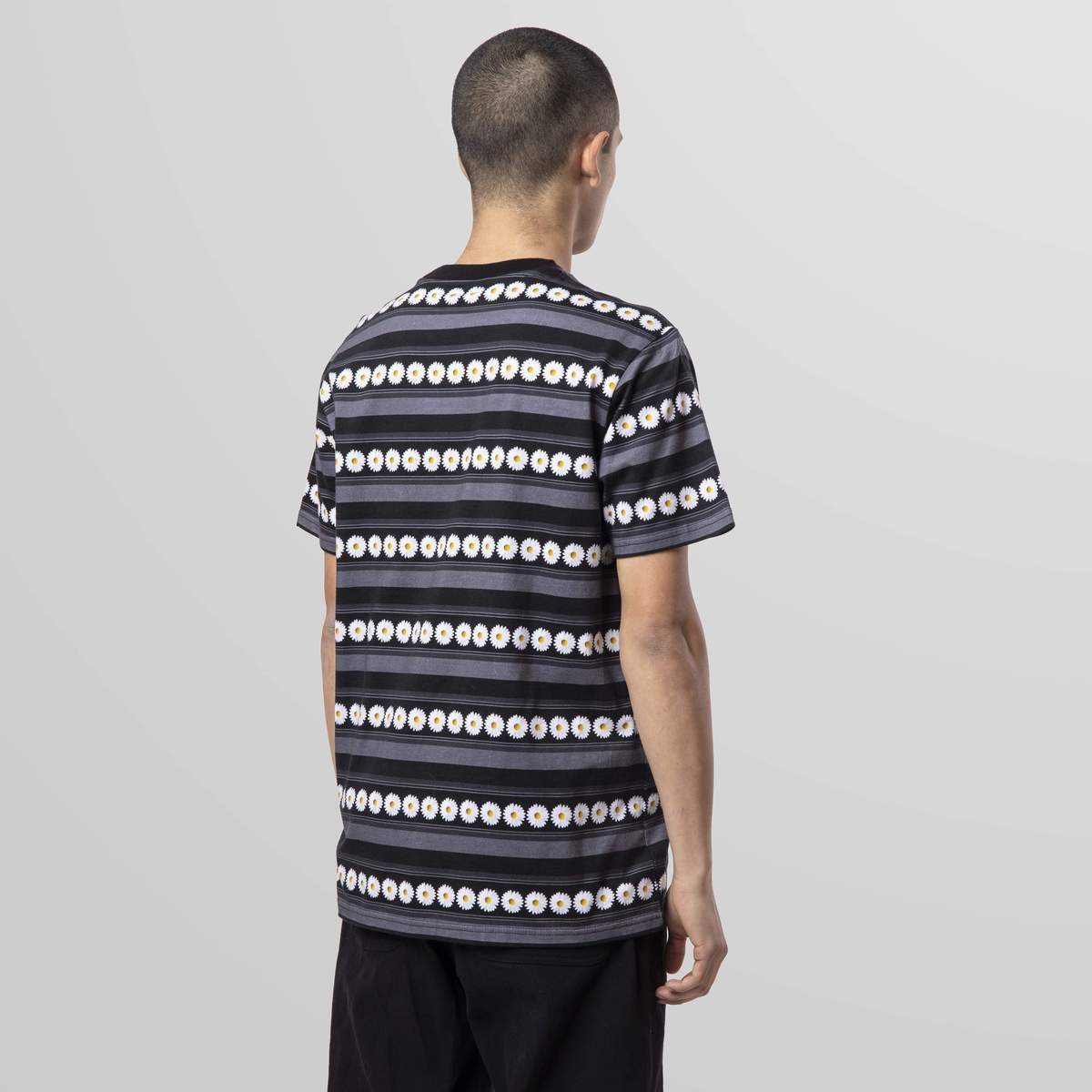 Huf Men Daisy Stripe SS Knit Top Black KN00290-BLK - T-SHIRTS - Canada