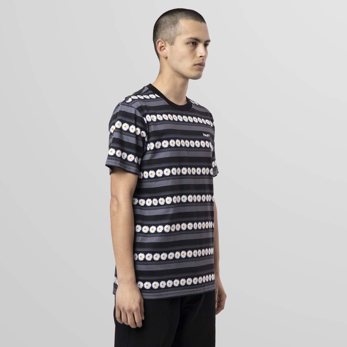 Huf Men Daisy Stripe SS Knit Top Black KN00290-BLK - T-SHIRTS - Canada