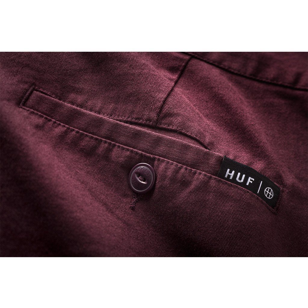 PANTS - HUF TWILL WALK SHORT WINE HUFPT51003-WNE