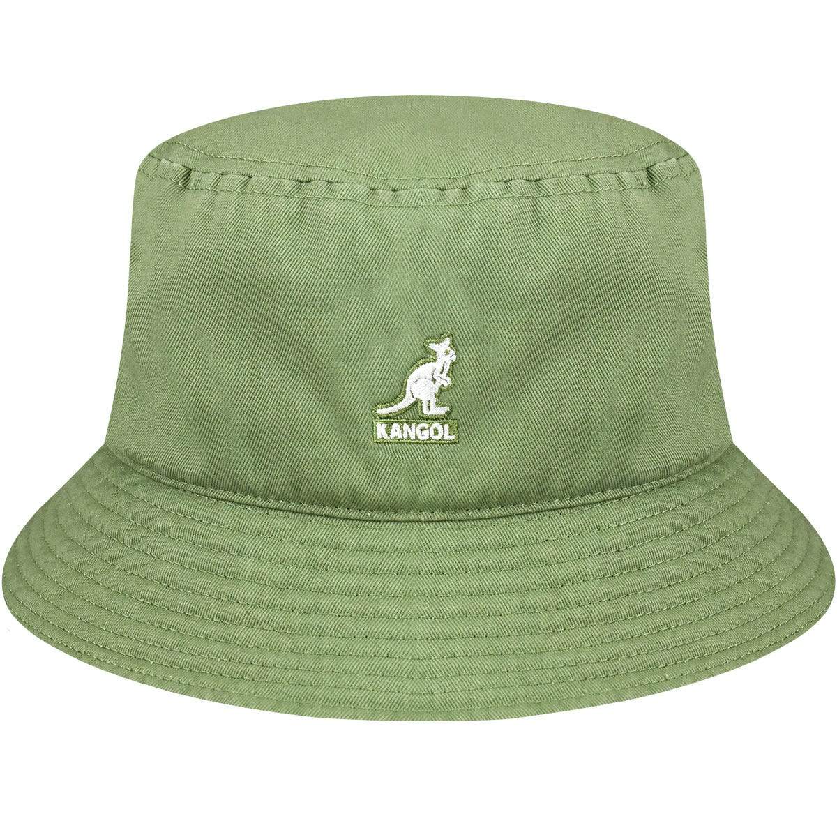Kangol Washed Bucket Hat Oil Green - HEADWEAR - Canada