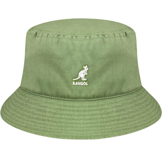 Kangol Washed Bucket Hat Oil Green - HEADWEAR - Canada