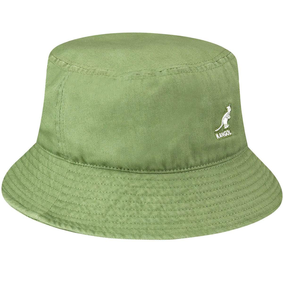Kangol Washed Bucket Hat Oil Green - HEADWEAR - Canada