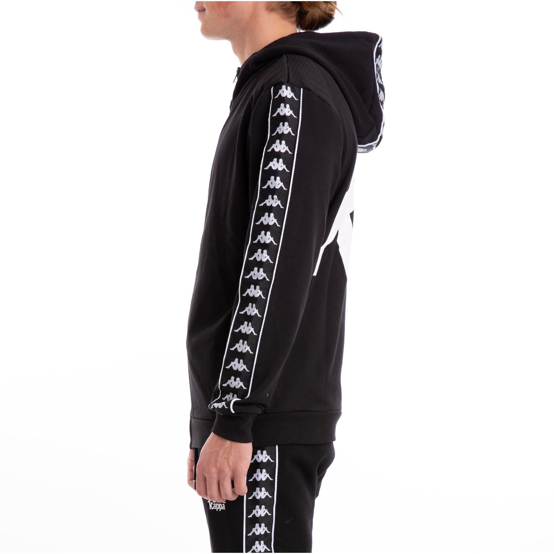SWEATERS - Kappa Authentic Bray Black White Hoodie 304IEL0-906