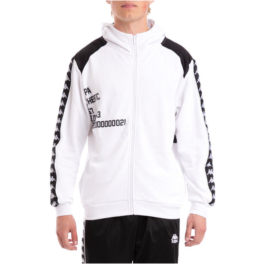 SWEATERS - Kappa Authentic Bray White Black Hoodie 304IEL0-904