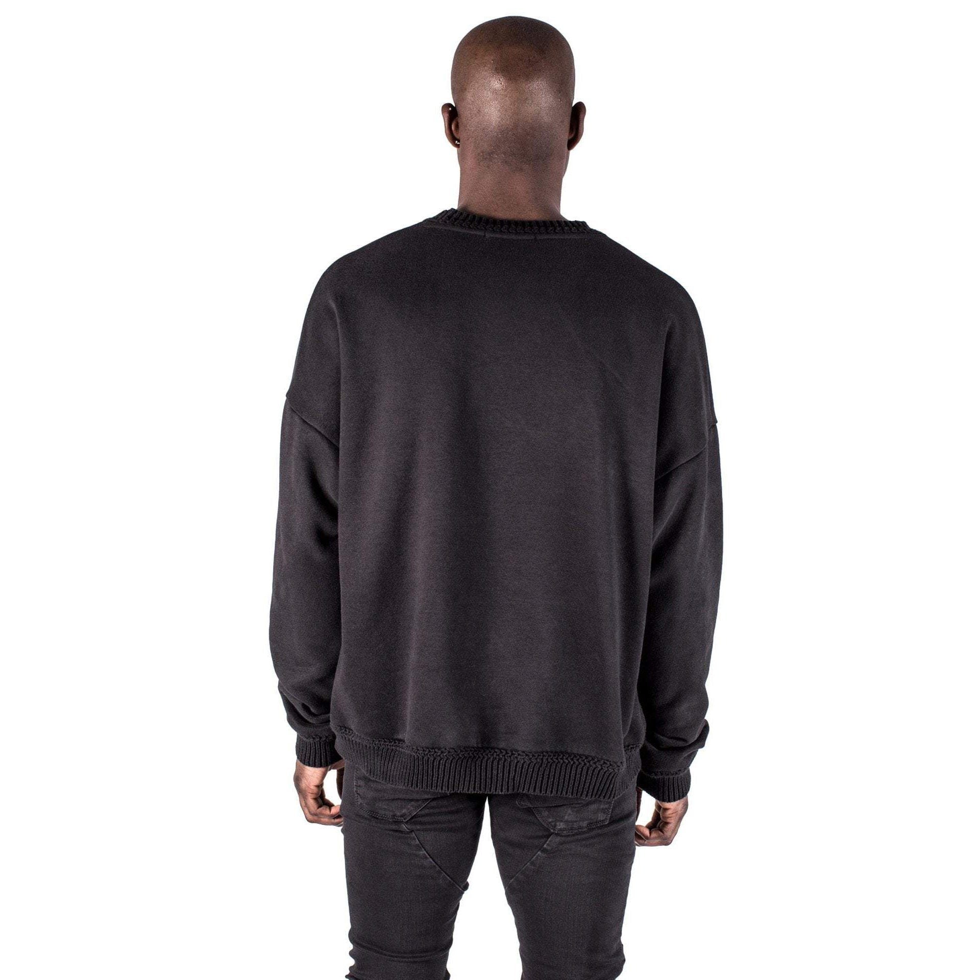 SWEATERS - Kollar Contrast Rib Crewneck Black Men CTRCN-BLK