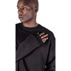 SWEATERS - Kollar Contrast Rib Crewneck Black Men CTRCN-BLK