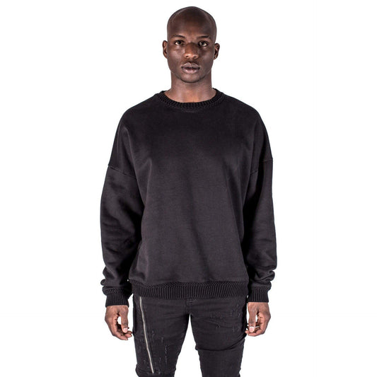 SWEATERS - Kollar Contrast Rib Crewneck Black Men CTRCN-BLK