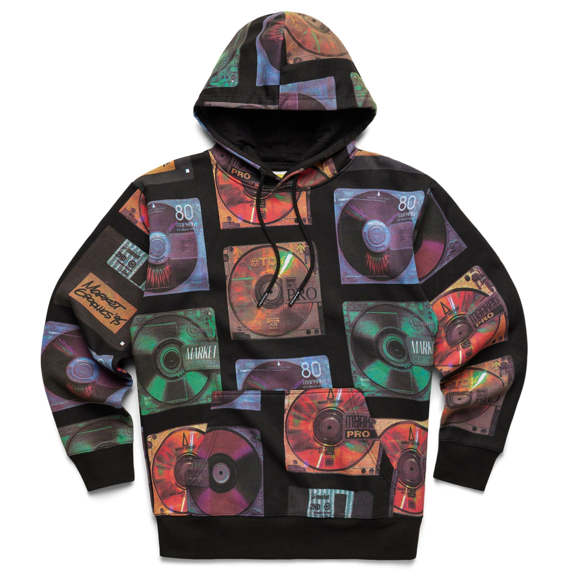 Market Men CD AOP Hoodie Black - SWEATERS - Canada