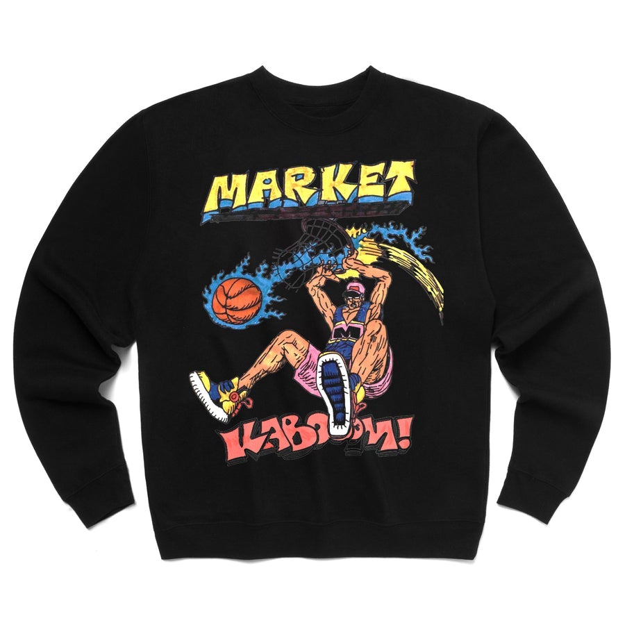 Market Men Slam Dunk Sketch Crewneck Sweatshirt Black 396000077-BLK - SWEATERS - Canada