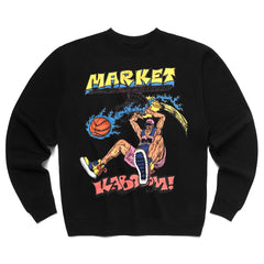 Market Men Slam Dunk Sketch Crewneck Sweatshirt Black 396000077-BLK - SWEATERS - Canada