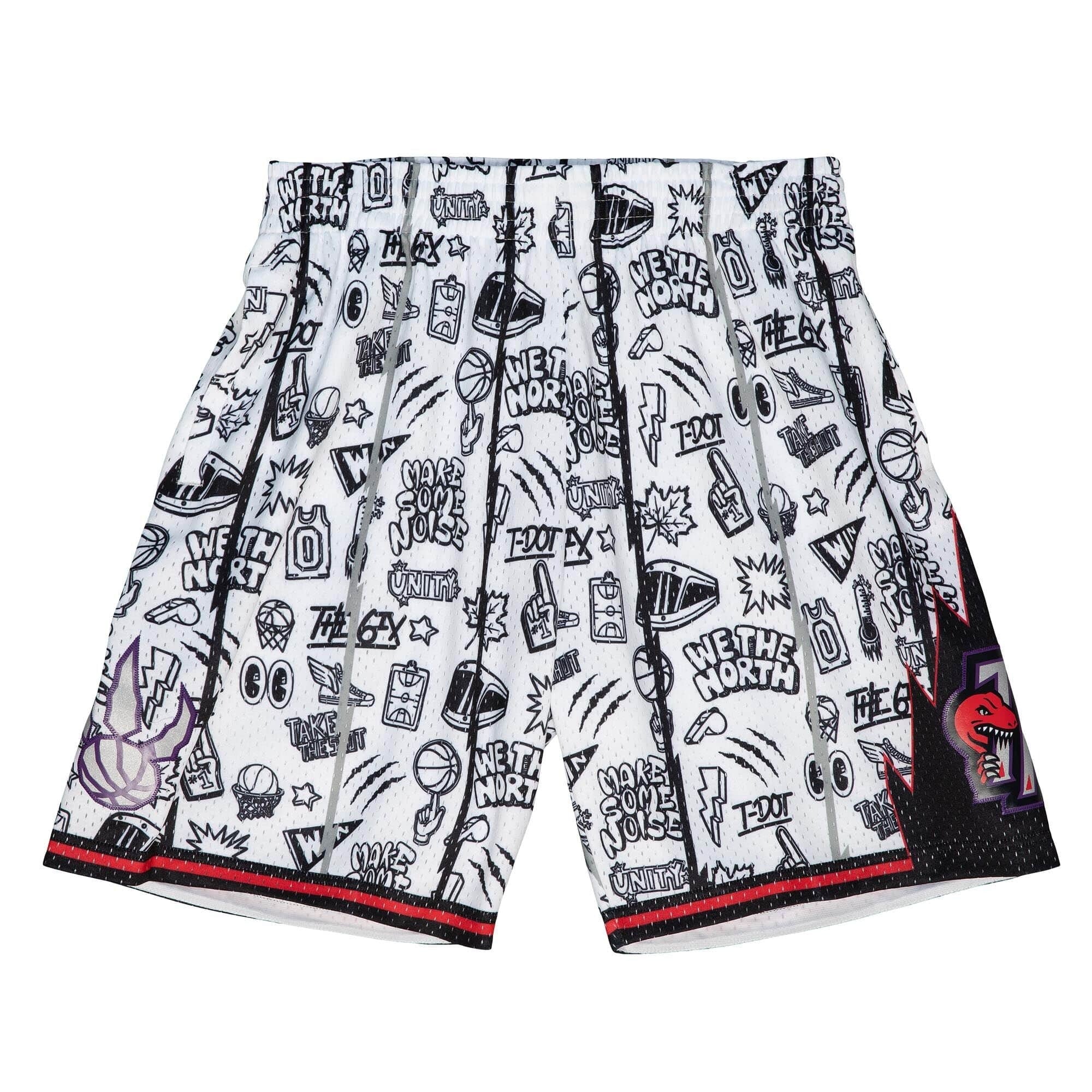 Mitchell & Ness Men NBA Toronto Raptors Doodle Swingman Short White PFSW1267TRA98PW - SHORTS - Canada