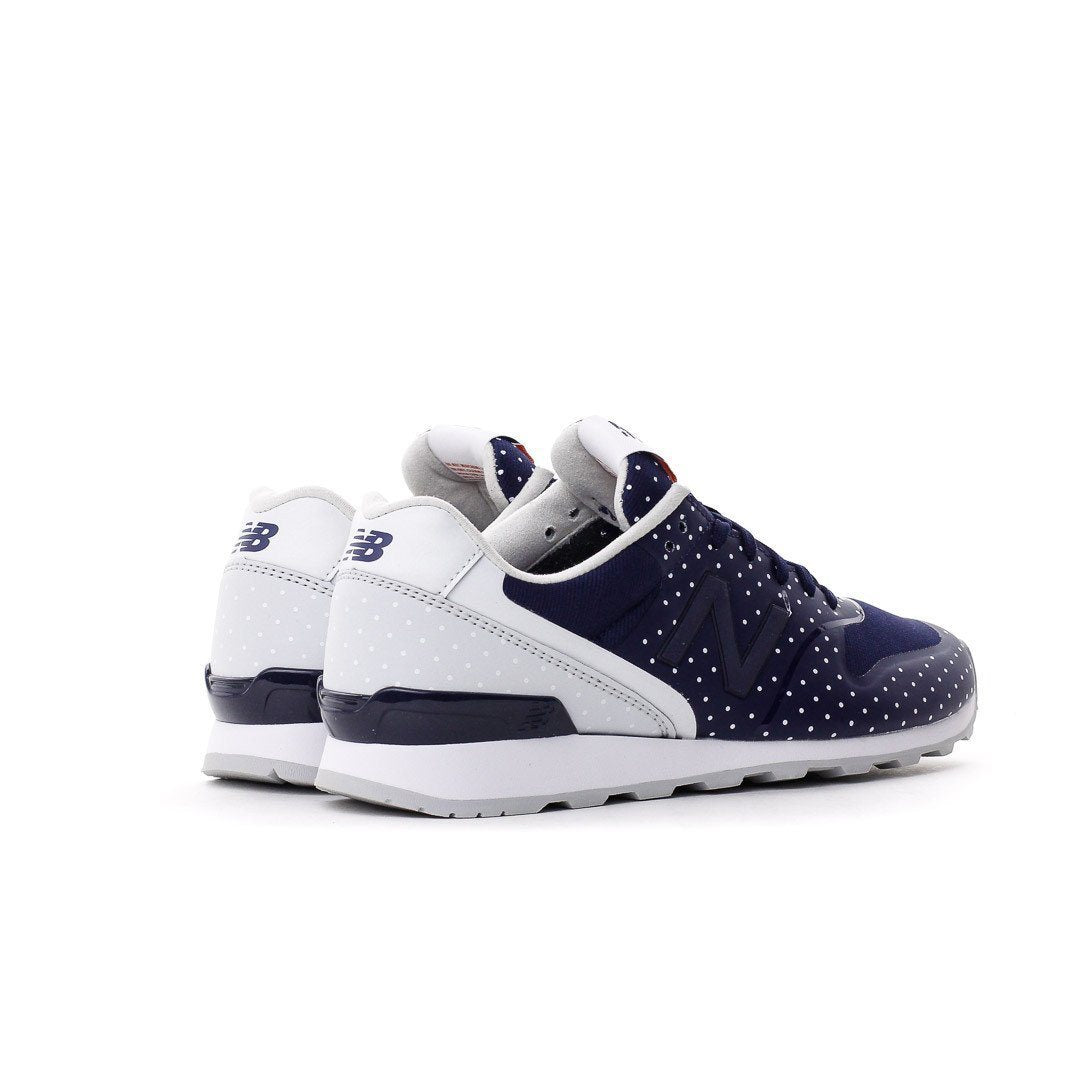 NEW BALANCE CLASSIC WOMEN BLUE WHITE DOTS RE-ENGINEERED WR996KP - FOOTWEAR - Solestop.com - Canada