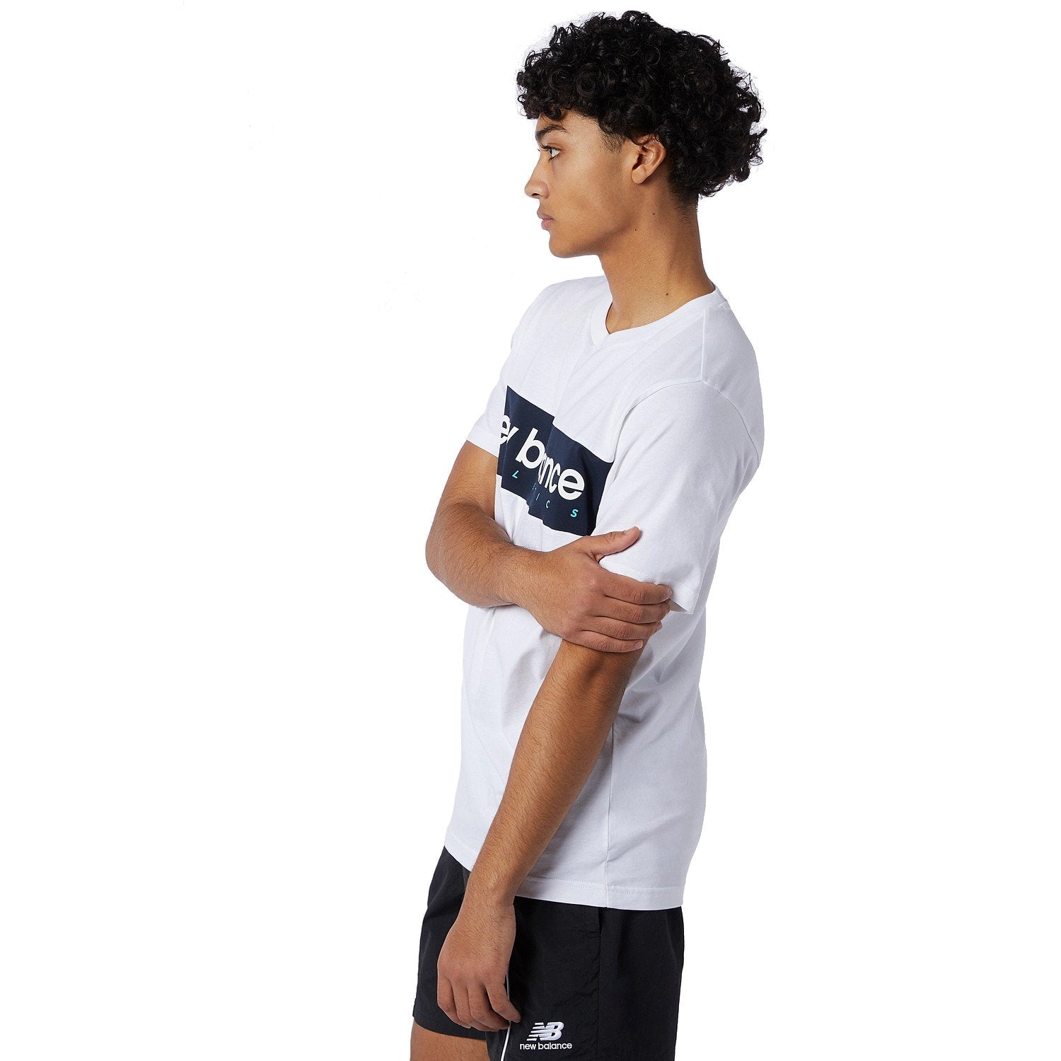 New Balance Men Athletics Linear Tee White MT11548-WHT - T-SHIRTS - Canada