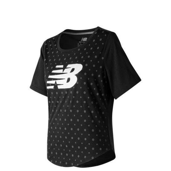 CLOTHING - New Balance Trackster Short Sleeve Top Women Black WT71645-BK
