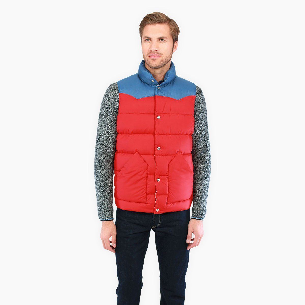 CLOTHING - PENFIELD BEEKMAN VEST MENS CONTRAST YOKE DOWN VEST (RED) PFM121005W14-015