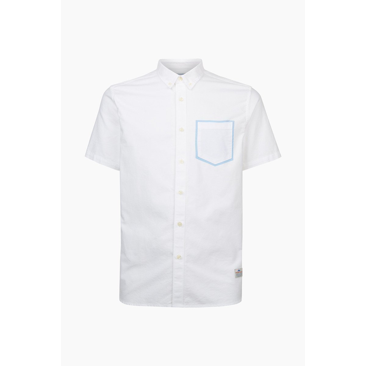 CLOTHING - PENFIELD FENTON PRINTED POCKET SHORT SLEEVE OXFORD BUTTON SHIRT WHITE PFM521902117-WHT
