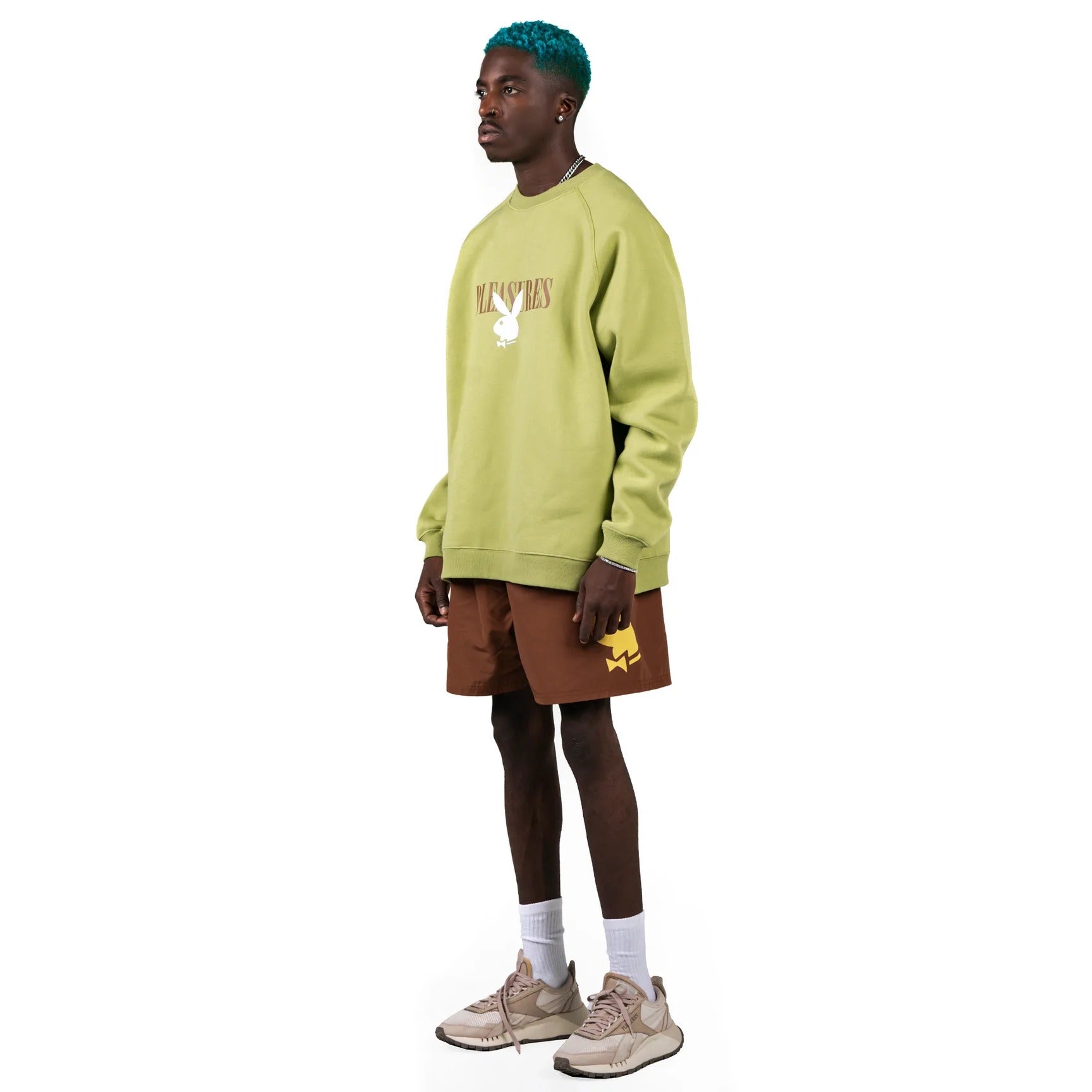 Pleasures Men x PLAYBOY Bunny Logo Crewneck Green - SWEATERS - Canada