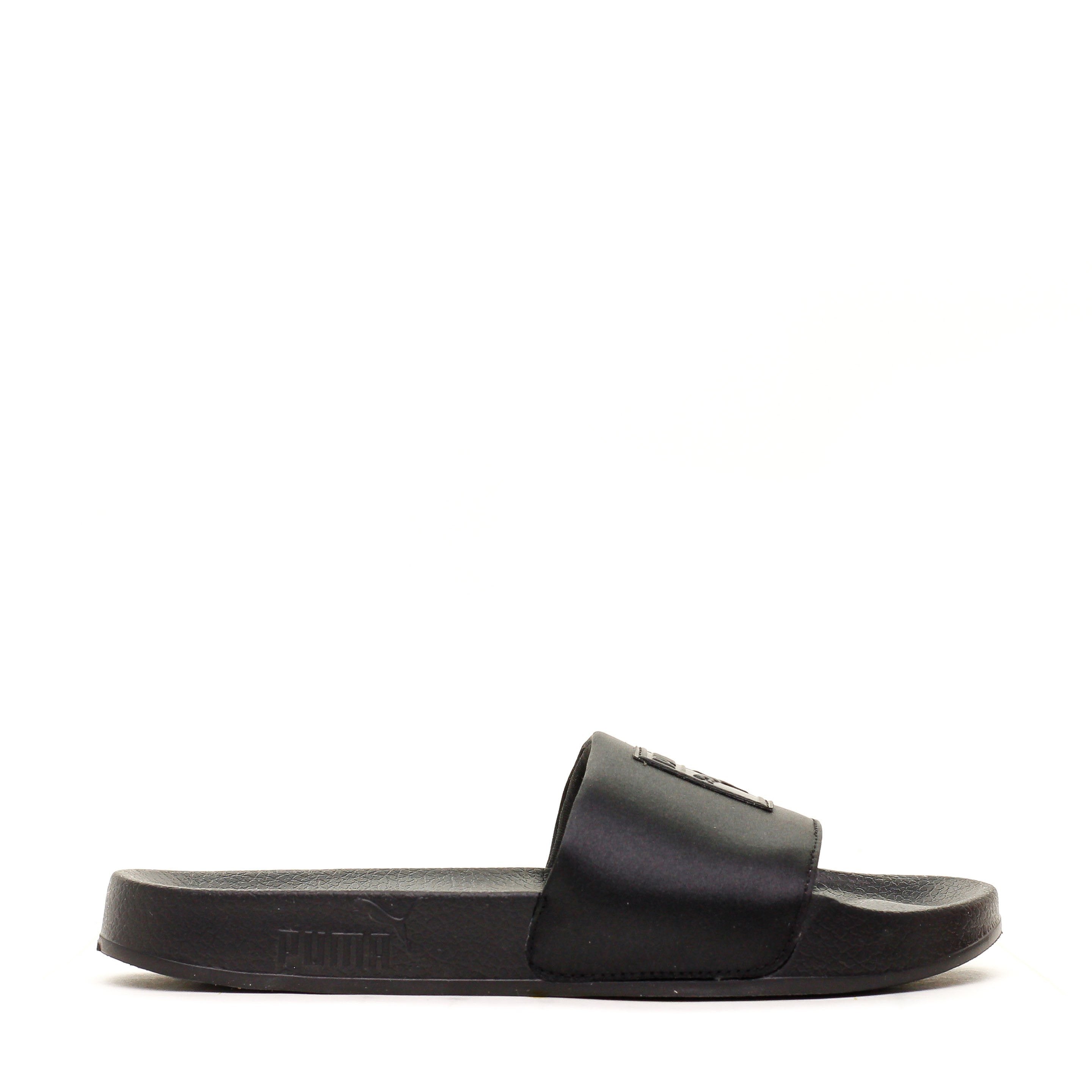 PUMA LEADCAT SATIN PUMA BLACK WOMEN SANDAL SLIDES 365338-01 - FOOTWEAR - Solestop.com - Canada