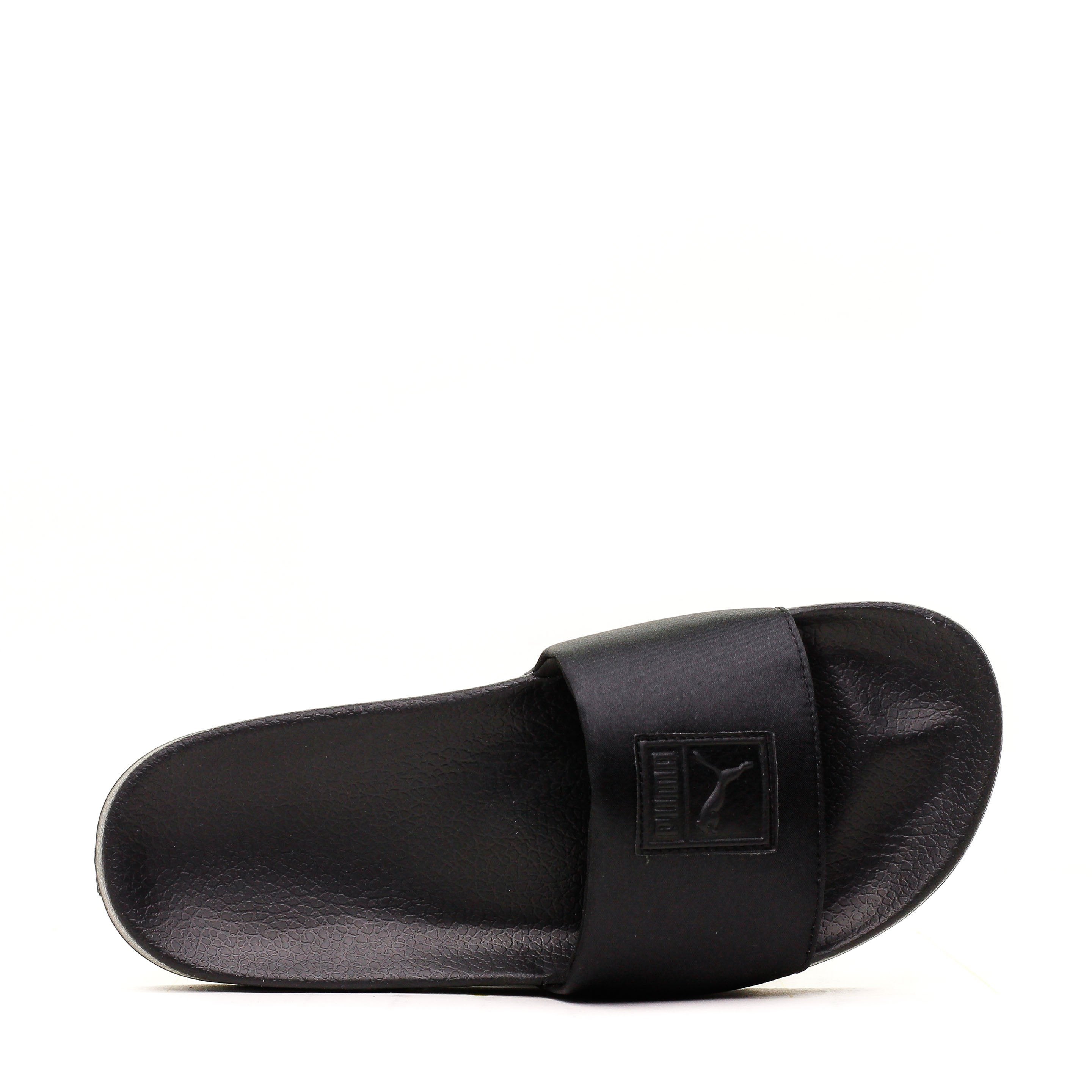 PUMA LEADCAT SATIN PUMA BLACK WOMEN SANDAL SLIDES 365338-01 - FOOTWEAR - Solestop.com - Canada