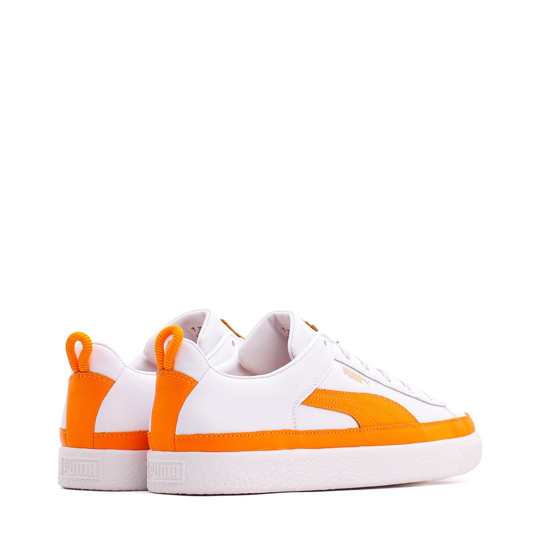 Puma Men Basket VTG Pronounce White Orange 381255-01 - FOOTWEAR - Canada