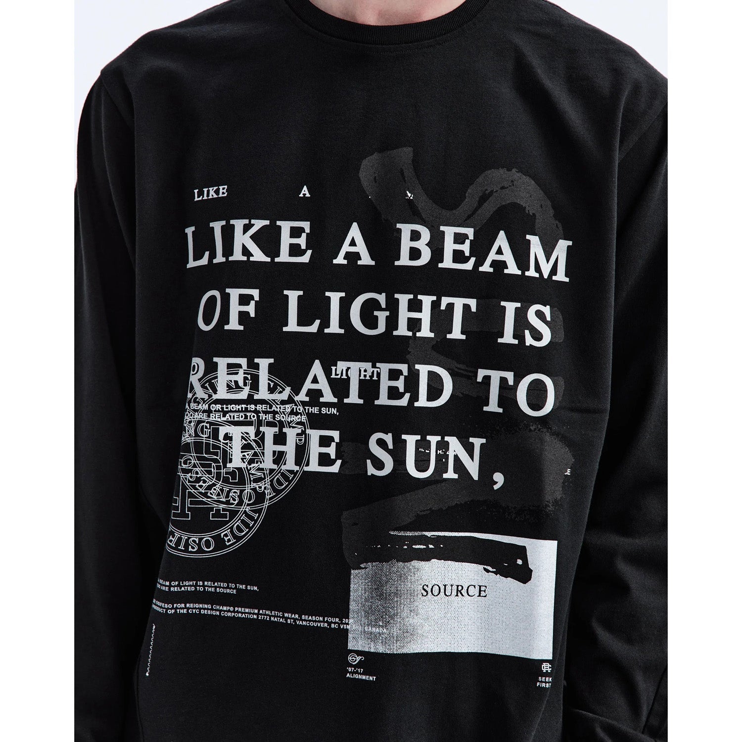 Reigning Champ Men Knit Mid Wt Jersey S04 Source Long Sleeve Black RC-2239-BLK - SWEATERS - Canada