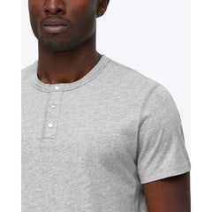 Reigning Champ Ringspun Jersey Short Sleeve Henley Tee Heather Grey RC-1073-GRY - CLOTHING - Canada