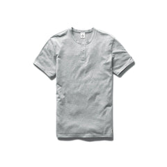 Reigning Champ Ringspun Jersey Short Sleeve Henley Tee Heather Grey RC-1073-GRY - CLOTHING - Canada